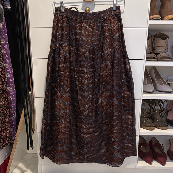 Ulla Johnson Gia Brown Skirt Tiger - size 4 - Picture 3 of 5